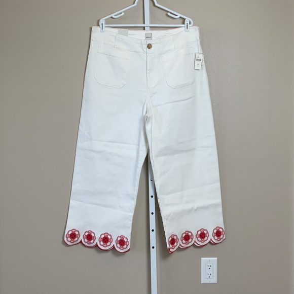 Anthropologie The Colette Scallop-Hem Crop Wide-Leg Jeans by Maeve - Picture 5 of 16